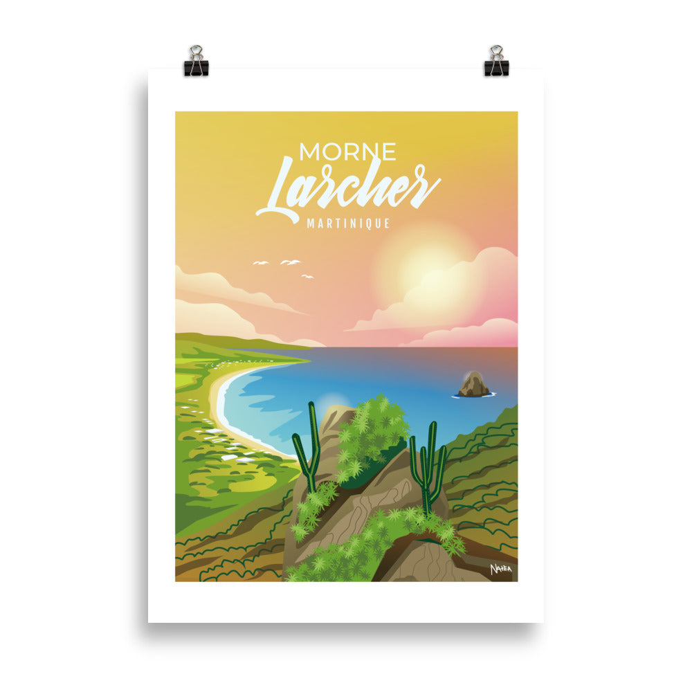 Affiche illustration Morne Larcher Martinique — Les illustrations de Natea