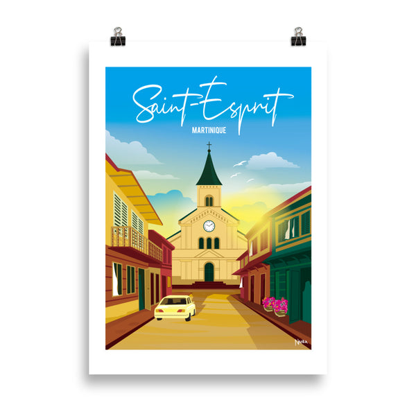 Affiche illustration Saint-Esprit Martinique — Les illustrations de Natea
