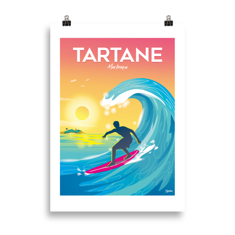 Affiche illustration Tartane Sunset Martinique — Les illustrations de Natea